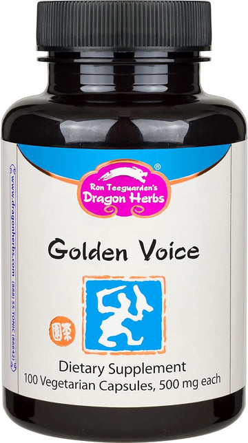 Dragon Herbs - Golden Voice Capsules - 100 Capsules, 500 Mg Each
