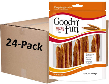 Good ’N’ Fun Triple Flavor Ribs, Rawhide Snack For All Dogs