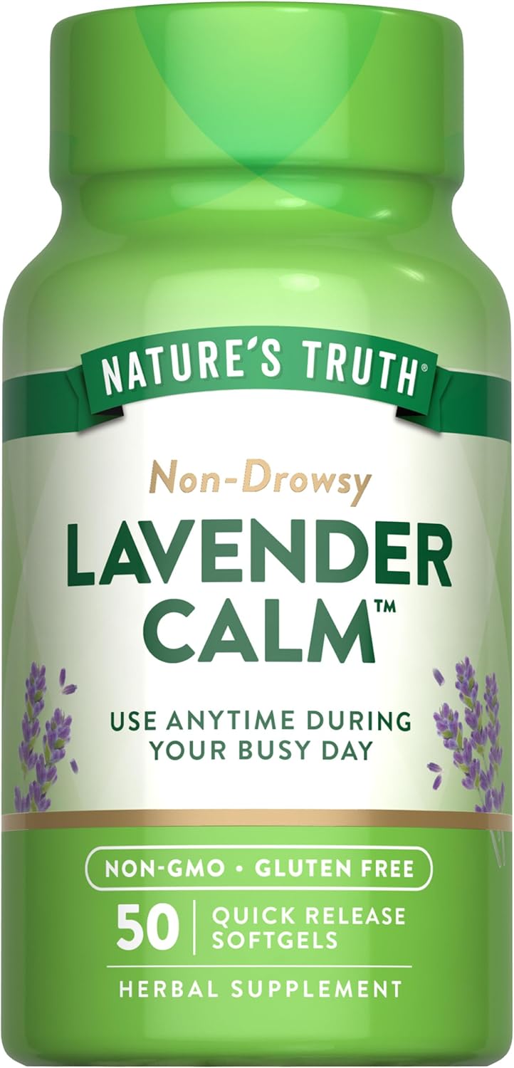 Nature'S Truth Lavender Calm Supplement | 50 Softgels | Non-Drowsy Herbal | Non-Gmo & Gluten Free Supplement