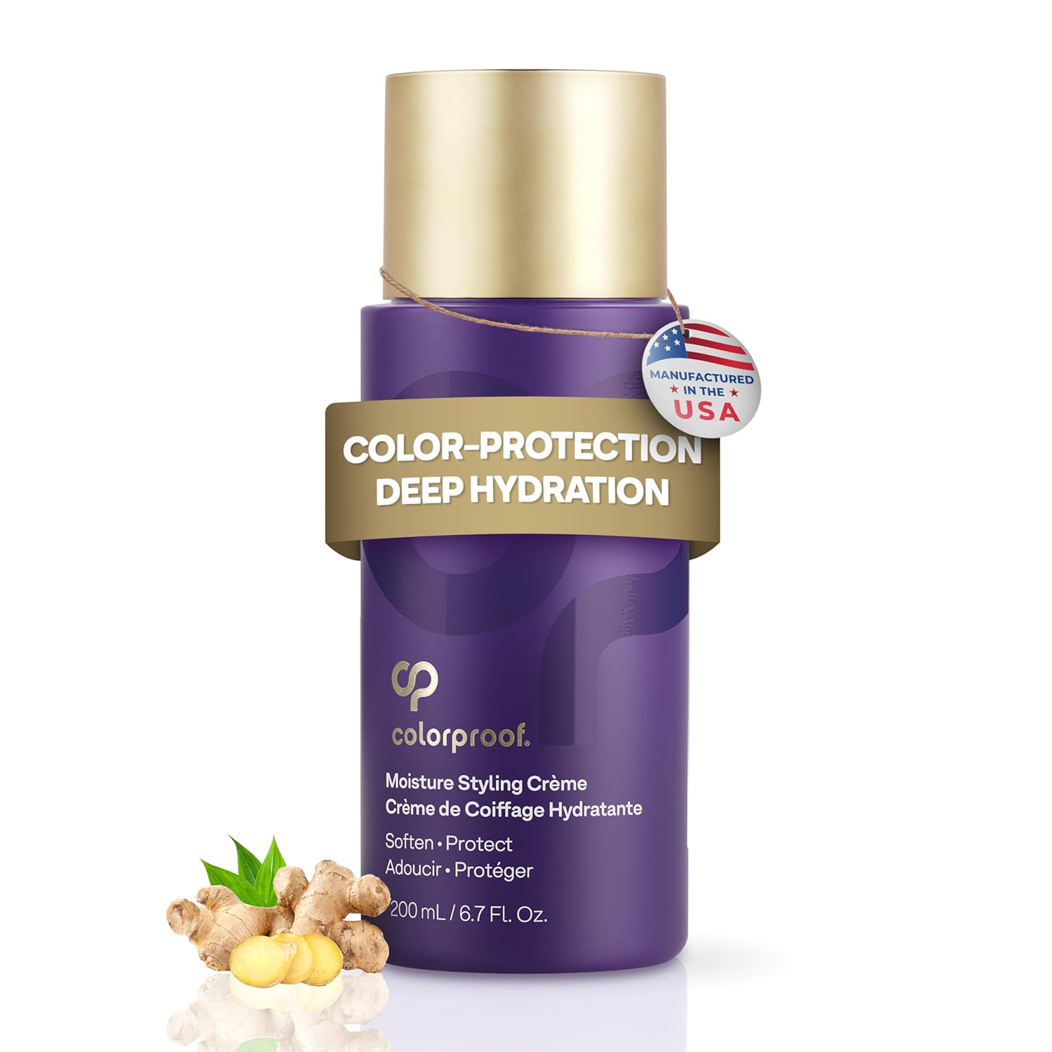 Colorproof Moisture Styling Crème 6.7Fl. Oz. Leave-In Moisturizing Heat And Color Protection Cream For Smooth & Soft Finish, Gingered Amber Scent