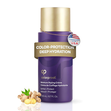 Colorproof Moisture Styling Crème 6.7Fl. Oz. Leave-In Moisturizing Heat And Color Protection Cream For Smooth & Soft Finish, Gingered Amber Scent