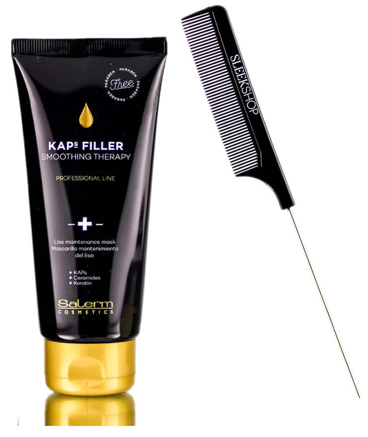 Salerm Cosmetics Kaps Filler Smoothing Therapy Liss Maintenance Mask, Conditioner, (W/ Sleekshop Comb) Kap + Ceramides + Keratin (6.6 Ounce Size) : Beauty & Personal Care