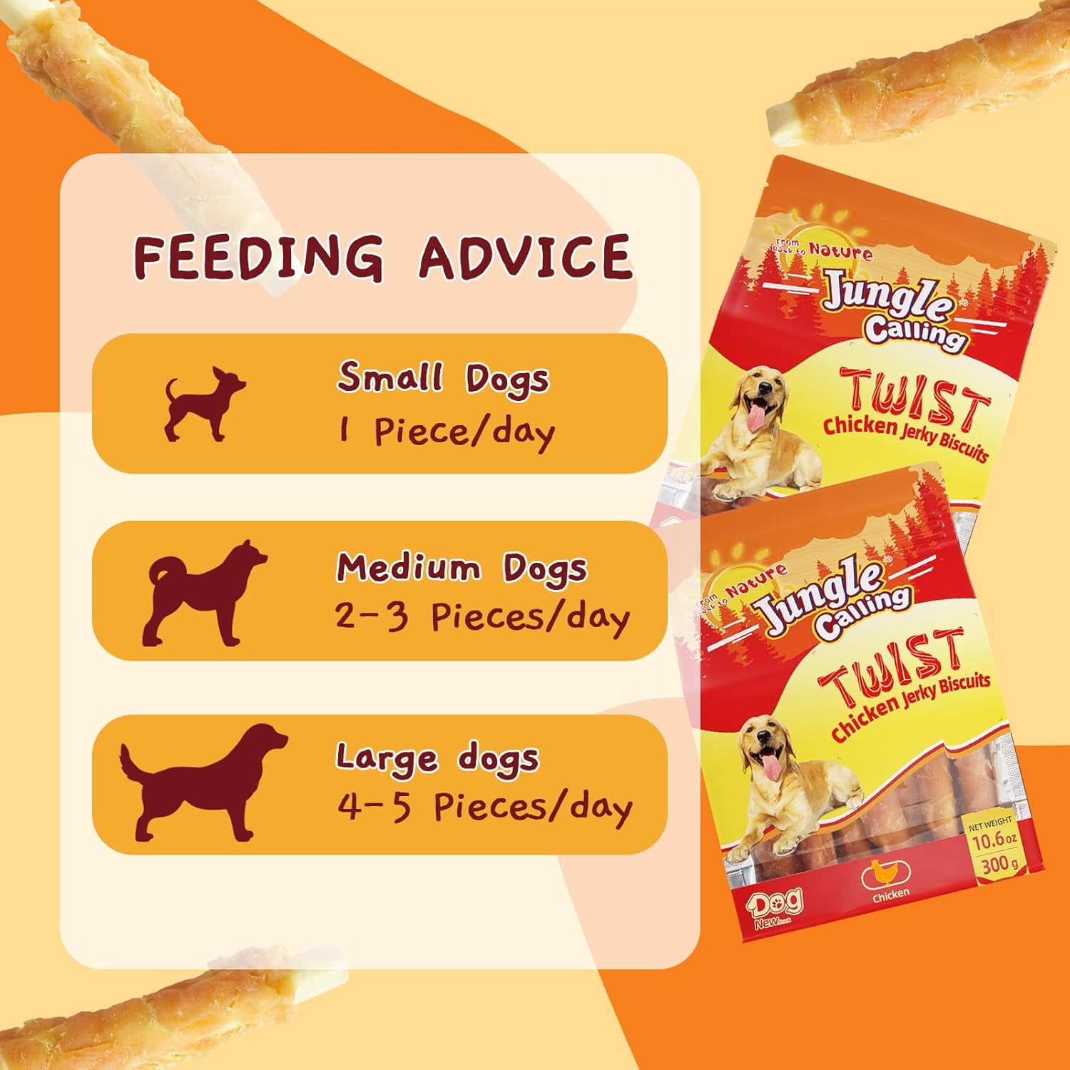 Jungle Calling Chicken Biscuits Dog Treats, Rawhide Free Soft Chewy Treats for Training Rewards,10.6oz : Pet Supplies