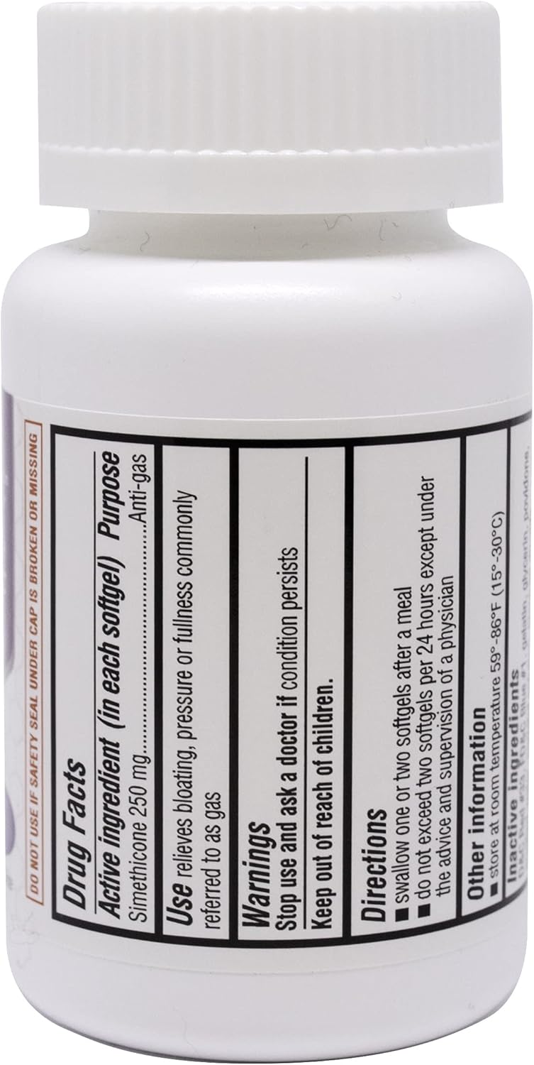 ValuMeds Max Strength Gas Relief for Adults (70 Softgels) 250mg Simethicone | Relieve Bloating, Pain, Discomfort, and Irregularity | Compare to Active Ingredient in PHAZYME and Gas-X : Health & Household