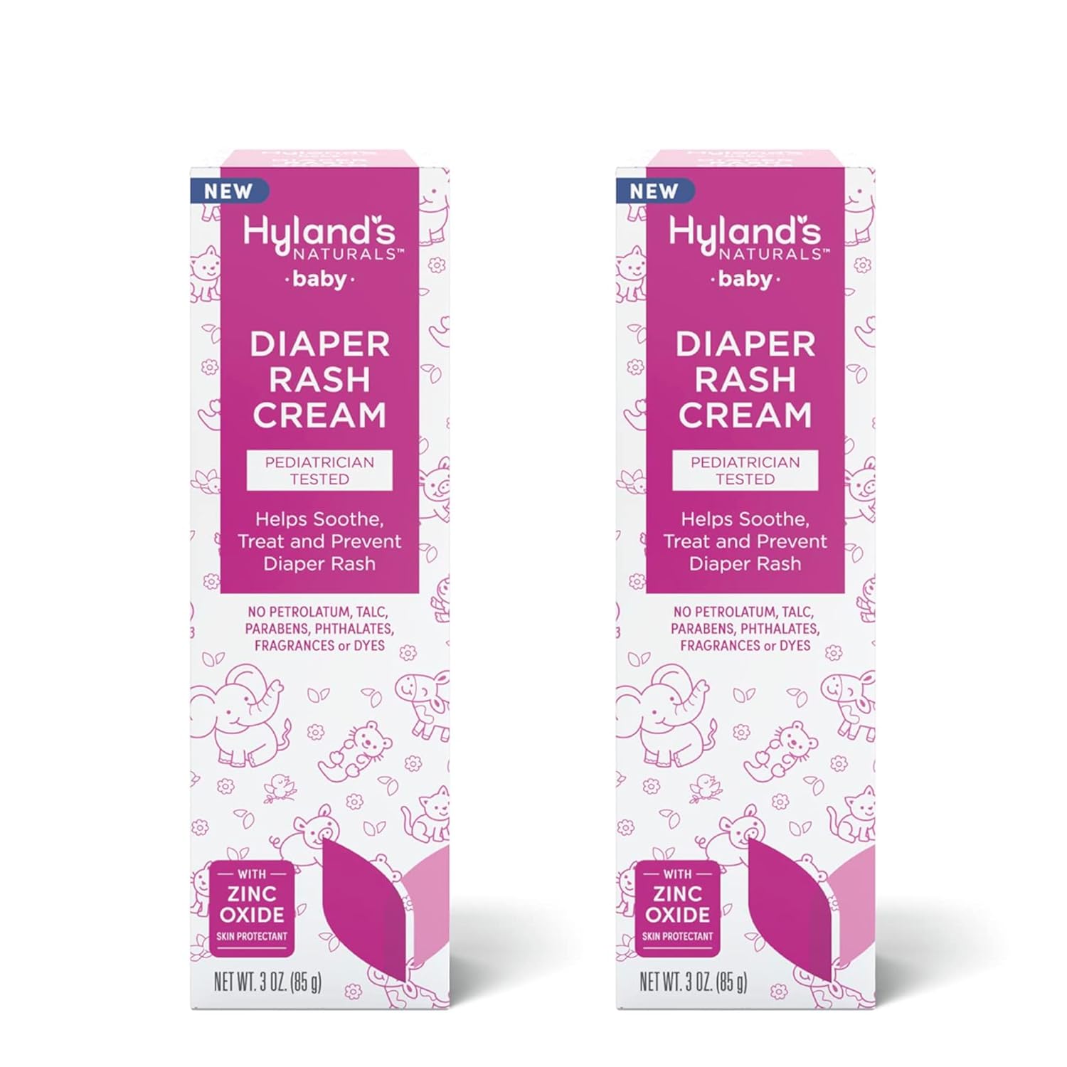 Hyland’s Naturals Baby Diaper Rash Cream, Soothe, Treat & Prevent Diaper Rash, With Zinc Oxide, Organic Calendula, Aloe, & Chamomile, Safe & Gentle, Pediatrician Tested, 3 Oz. (Pack of 2)