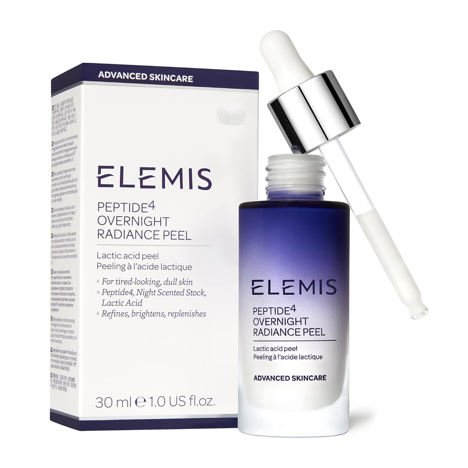 ELEMIS Peptide4 Overnight Radiance Peel; Lactic Acid Peel, 1 Fl Oz : Beauty & Personal Care