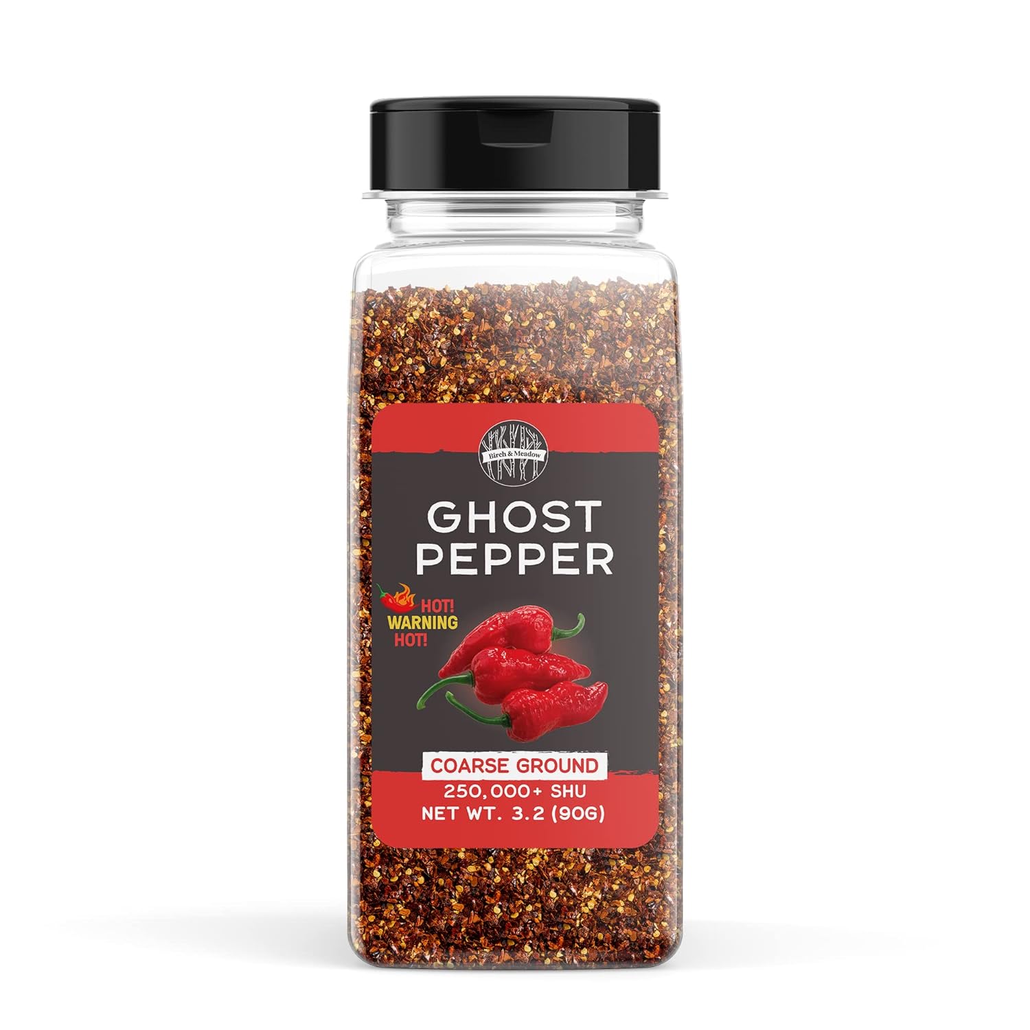 Birch & Meadow, Ghost Pepper Flakes, 250,000+ SHU, Extremely Hot Bhut Jolokia Chile Peppers (3.2 Ounce)
