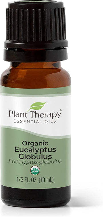 Plant Therapy Organic Eucalyptus Globulus Essential Oil 100% Pure, Usda Certified Organic, Undiluted, Natural Aromatherapy, Therapeutic Grade 10 Ml (1/3 Oz)