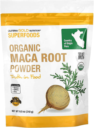 Organic Peruvian Maca Root Powder, Usda Organic, Certified By A Bee Organic, Non Gmo, 8.5 Oz (240 G) Pure Powder