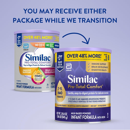 Similac Pro-Total Comfort Infant Formula With Iron, Gentle, Easy-To-Digest Formula, With 2'-Fl Hmo For Immune Support, Non-Gmo, Baby Formula Powder, 29.8-Oz Can, Pack Of 6