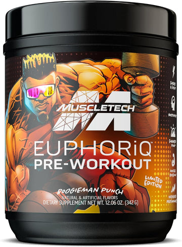 Muscletech Pre Workout Powder Euphoriq Preworkout Smart Pre Workout Powder For Men & Women Caffeine Metabolite Fueled With Paraxanthine Boogieman Punch (20 Servings)