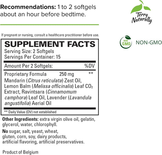 Terry Naturally Terrific Zzzz - 30 Softgels - Non-Habit Forming, 250 Mg Mandarin Oil Complex - Feel Rejuvenated & Refreshed - Non-Gmo, Gluten Free - 15 Servings