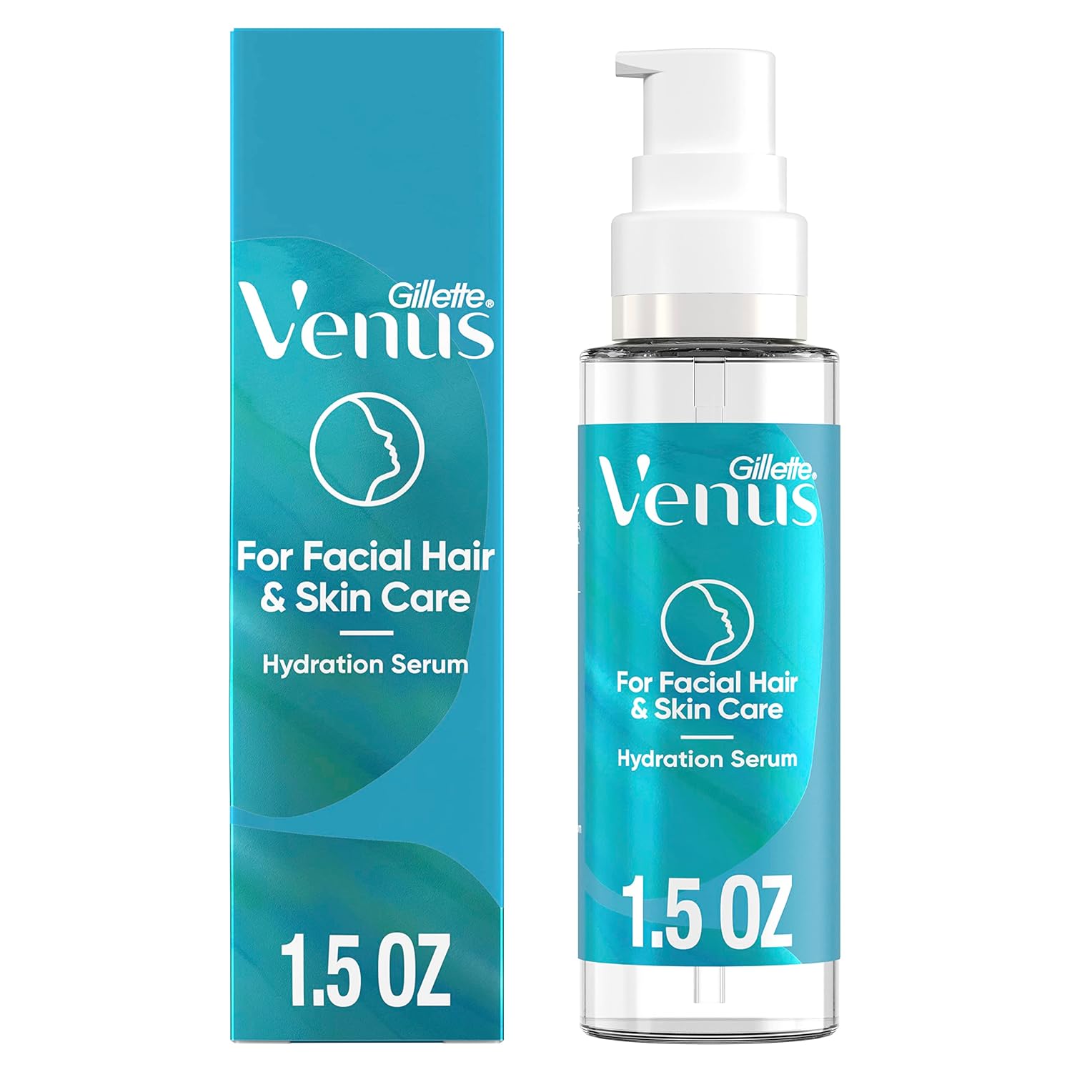 Gillette Venus Facial Hydration Serum With A Touch Of Hyaluronic Acid, 1.5 Oz Bottle, Use Post Dermaplaning Tool, Dermaplaning Moisturizer, Dermaplane Oil, Dermaplane Moisturizer, Pre Eyebrow Razor