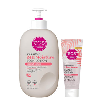 Bundle of eos Shea Better Hand Cream & Body Lotion - Coconut, Natural Shea Butter Hand Lotion and Skin Care, 24 Hour Hydration with Shea Butter & Oil