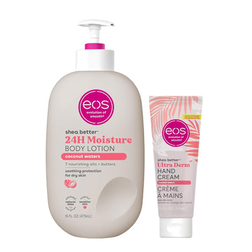 Bundle Of Eos Shea Better Hand Cream & Body Lotion - Coconut, Natural Shea Butter Hand Lotion And Skin Care, 24 Hour Hydration With Shea Butter & Oil