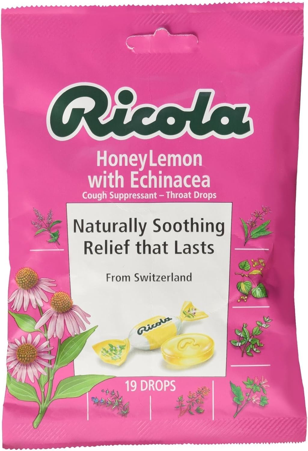 Ricola Cough Drops - Honey Lemon with Echinacea - 19 Ct