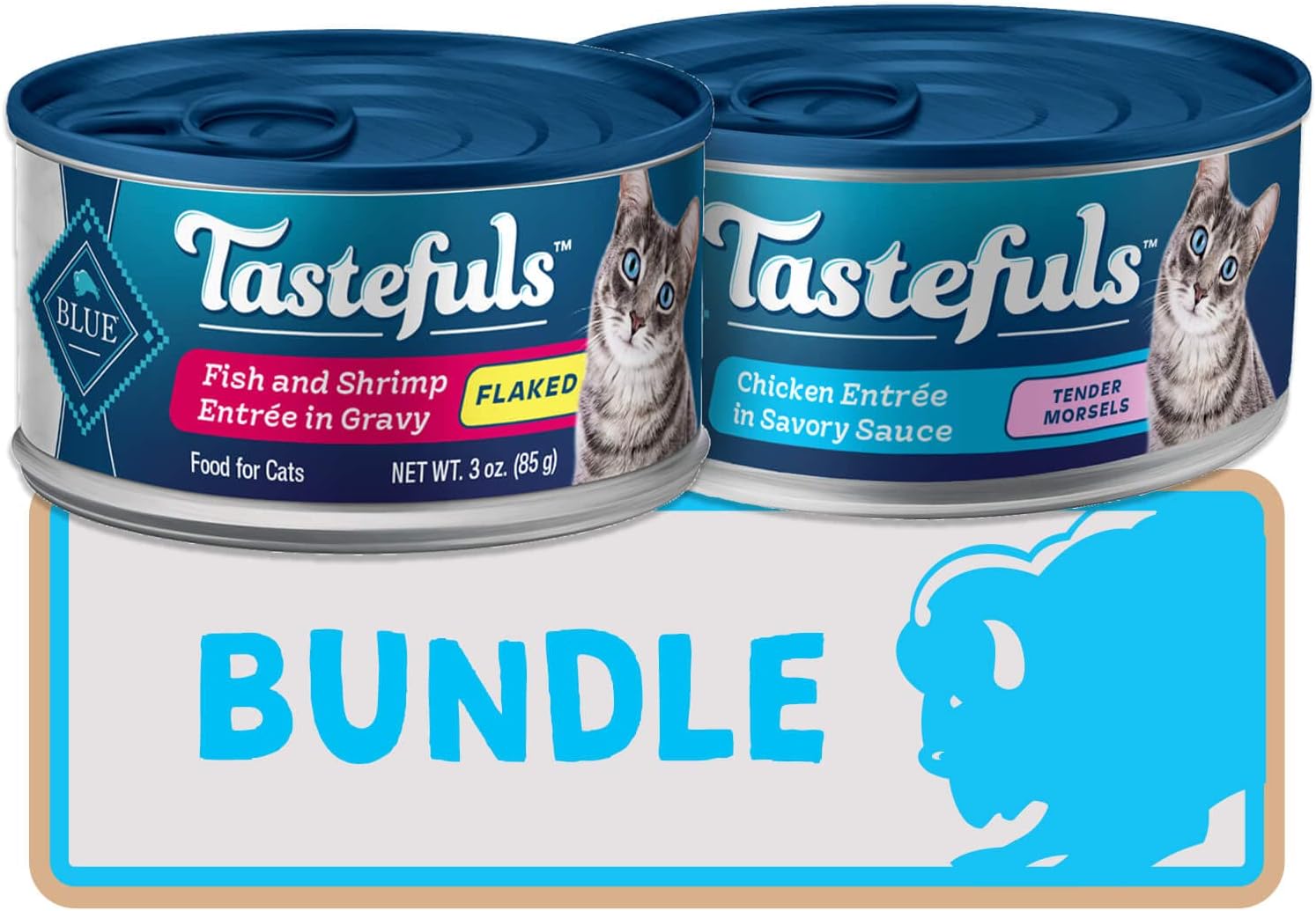 Blue Buffalo Tastefuls Natural Flaked and Tender Wet Cat Food Variety Bundle, Fish & Shrimp and Chicken : Pet Supplies