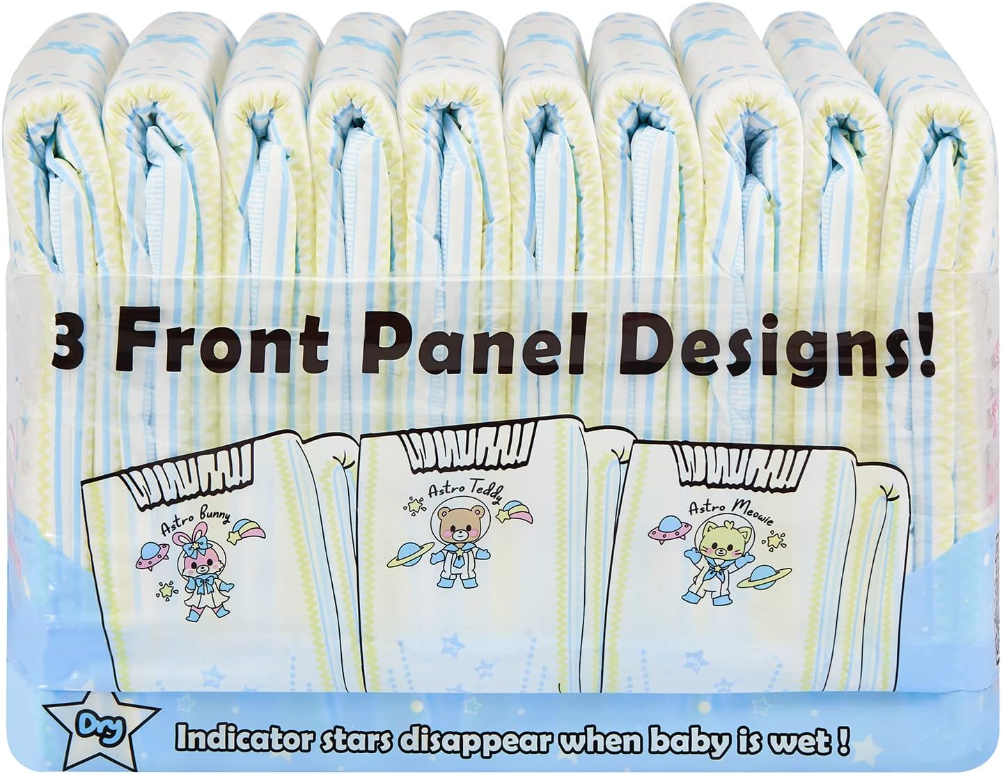 Littleforbig Printed Adult Brief Diapers 10 Pieces - Astro Babies (Medium 28"-38")