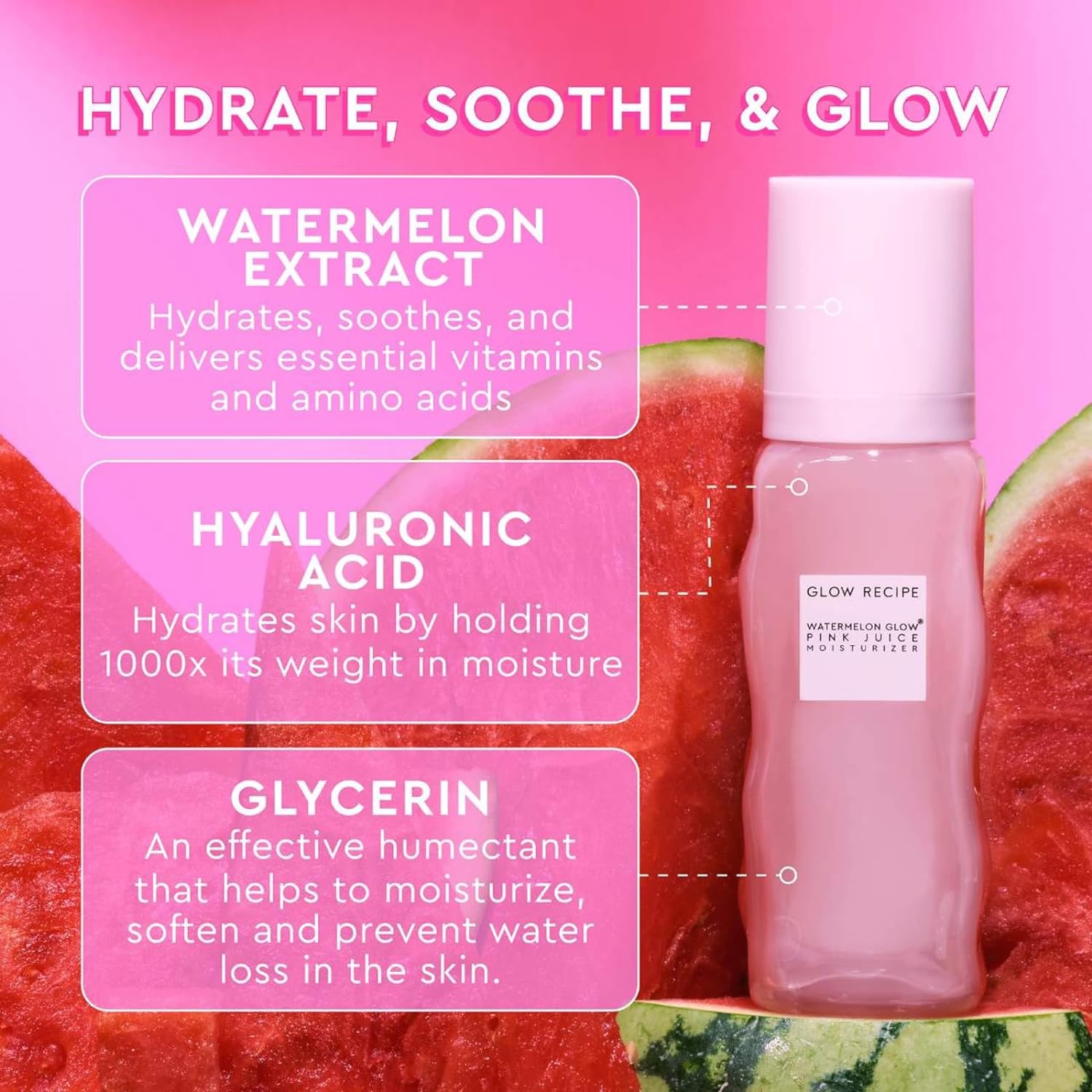 Glow Recipe Watermelon Glow PHA + BHA Facial Toner & Pore Minimizer with Hyaluronic Acid (150 ml) + Watermelon Glow Pink Juice Hydrating Face Moisturizer (50 ml) : Beauty & Personal Care