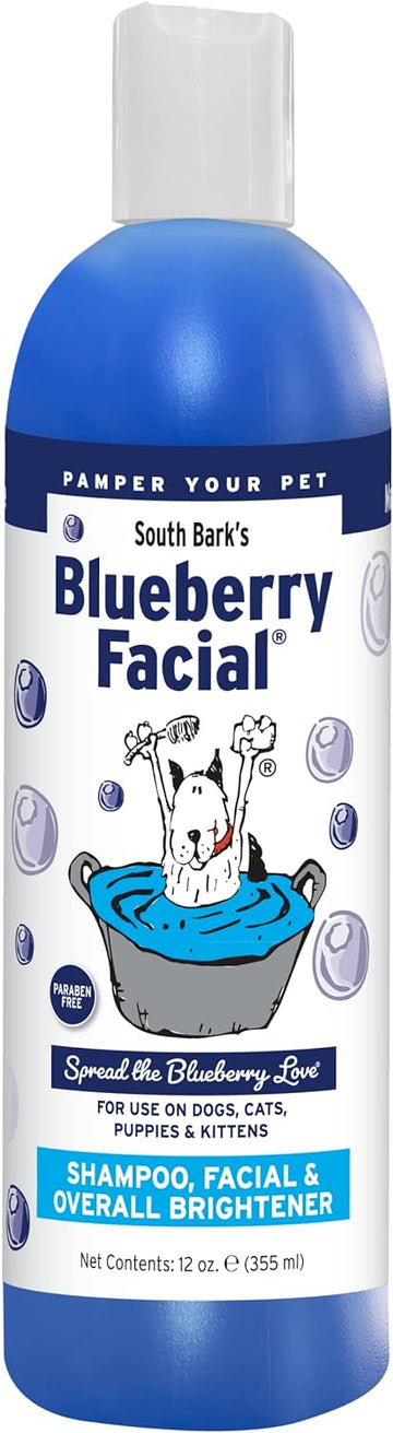 South Bark's Blueberry Facial® Pet Shampoo 12 oz. | Brightener & Tear Stain Remover | Long-Lasting Odor Eliminator | Cruelty-Free | Paraben-Free | Made in The USA