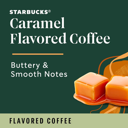 Starbucks Ground Coffee, Caramel Flavored Coffee, Naturally Flavored, 100% Arabica, 6 Bags (11 Oz Each)