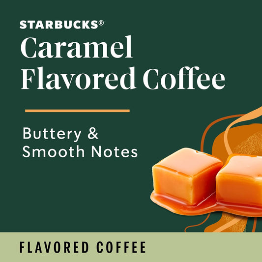 Starbucks Ground Coffee—Caramel Flavored Coffee—No Artificial Flavors—100% Arabica—6 bags (11 oz each)