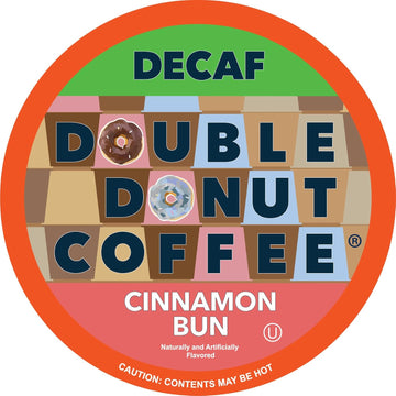 Double Donut Flavored Decaf Coffee, Decaf Cinnamon Bun Coffee, Decaf Coffee Pods For Keurig K Cups Machines, Hot Or Iced Coffee, Single Serve Cinnamon Coffee In Recyclable Pods, 80 Count Value Pack