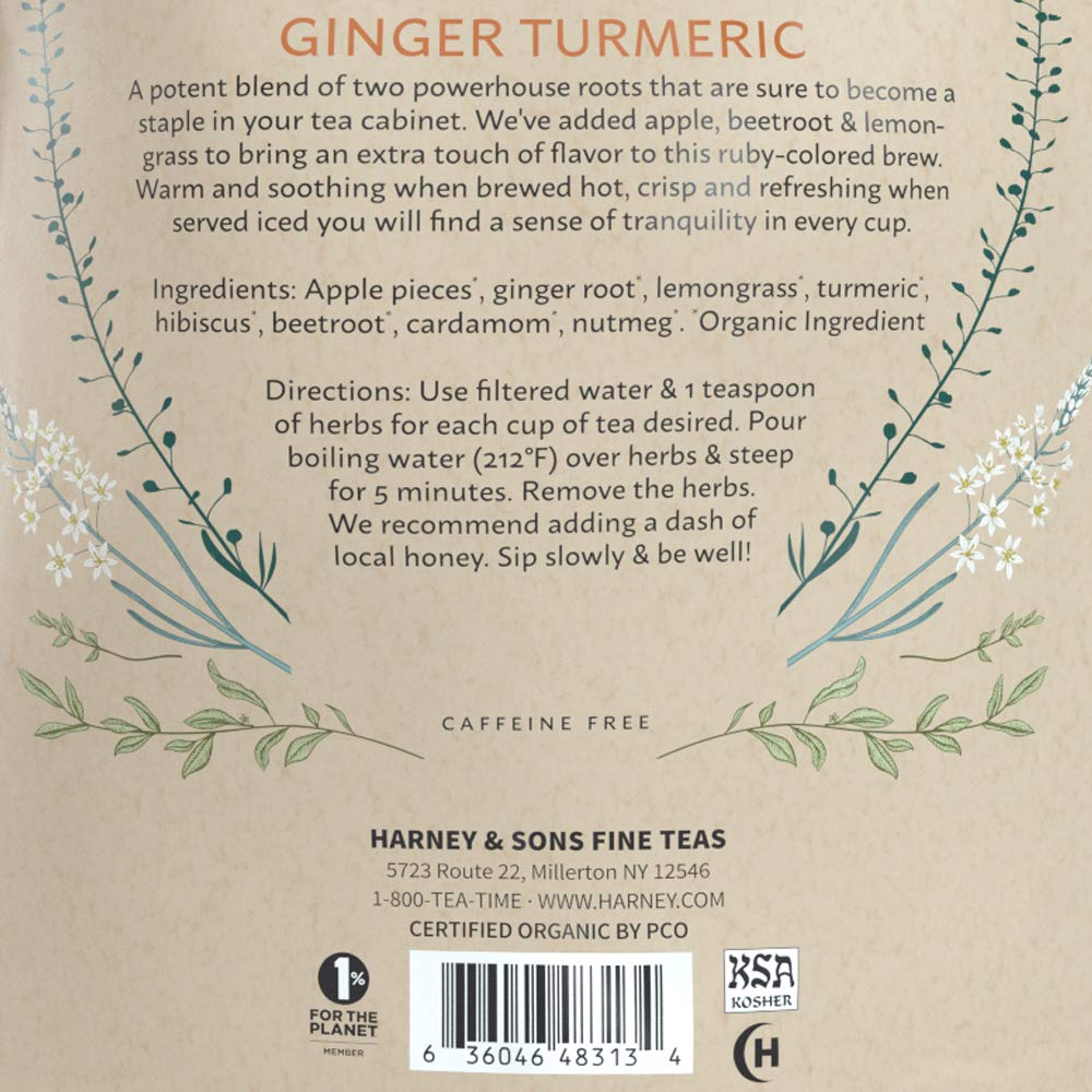 Harney & Sons Organic Ginger Turmeric | 8Oz Bag Of Loose Ginger And Turmeric