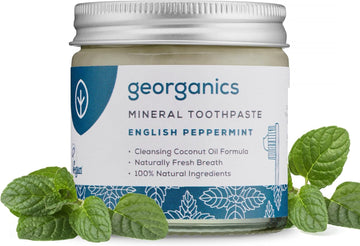 Georganics Mineral Toothpaste - 120Ml - Spearmint - 100% Natural, Fluoride Free, Sls Free & Glycerine Free - With Coconut Oil To Support Gum Health - Certified Cosmos Natural, Vegan And Cruelty-Free