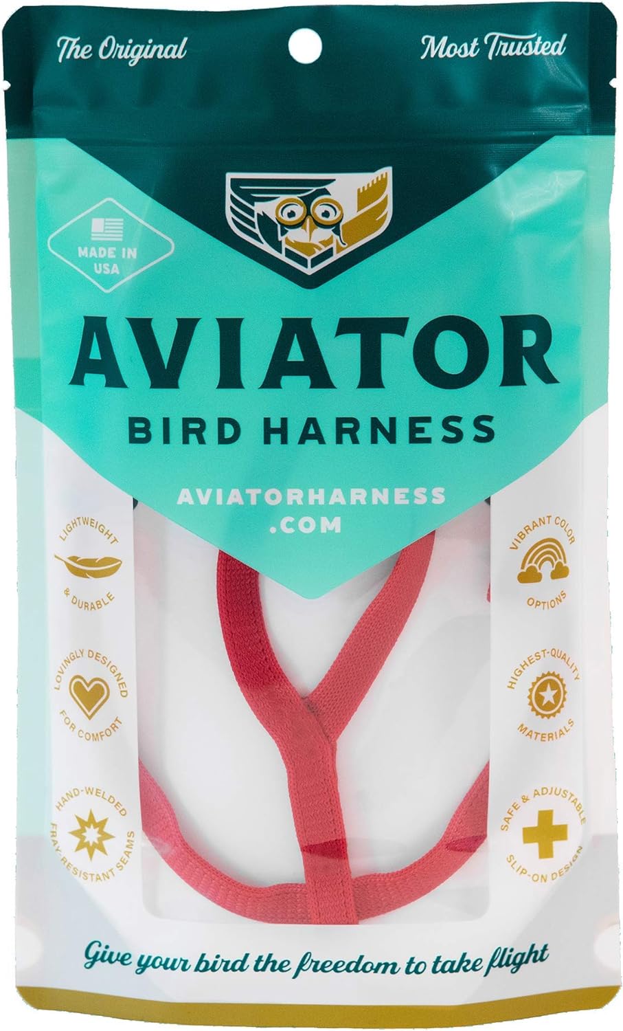 The Aviator Pet Bird Harness Medium Red95-0122-Rd