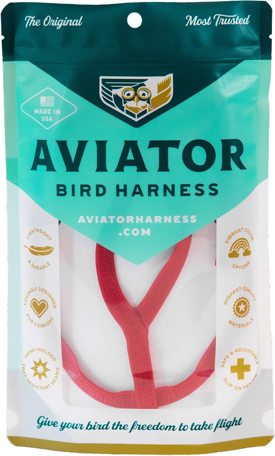 The Aviator Pet Bird Harness And Leash: Petite Red Xx-SmallB-61067