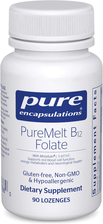 Pure Encapsulations PureMelt B12 Folate - Active B Vitamin with L-5-MTHF - Metabolism Support & Red Blood Cell Function* - Non-GMO & Vegan - 90 Lozenges