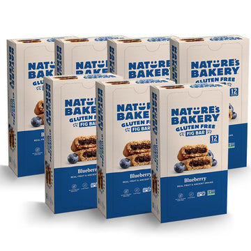 Nature'S Bakery Gluten Free Fig Bars, Blueberry, Real Fruit, Vegan, Non-Gmo, Snack Bar, 12 Count (Pack Of 7)