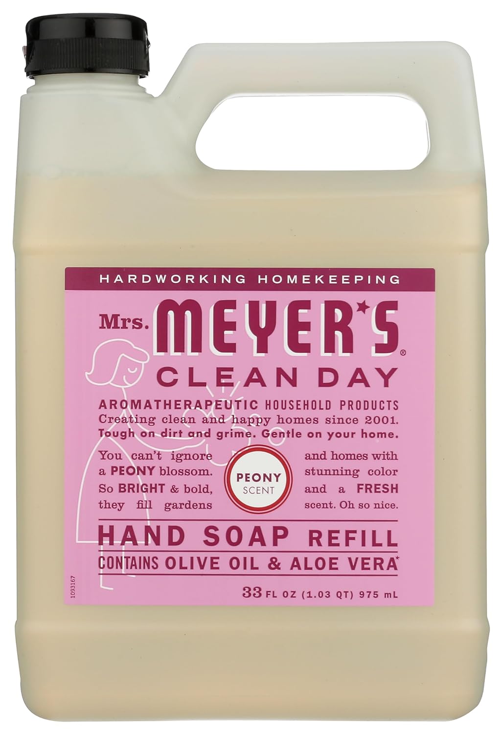 Mrs. Meyer'S Clean Day Liquid Hand Soap Refill, Cruelty Free And Biodegradable Hand Wash Made With Essential Oils, Peony Scent, 33 Oz