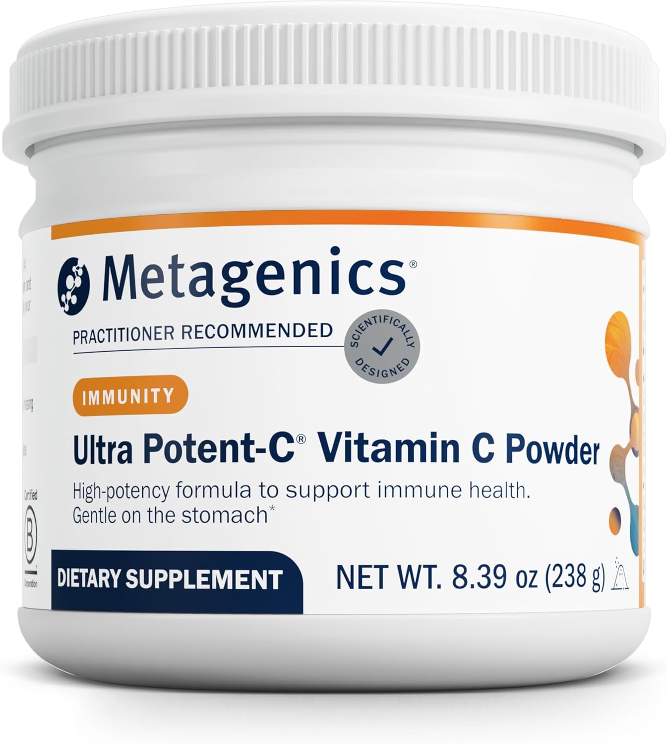 Metagenics Ultra Potent-C Powder Vitamin C - Immune Support Supplements* - Gentle On Stomach - With Bioflavonoids, L-Glutathione & L-Lysine - Non-Gmo - Gluten-Free - 8.39 Oz