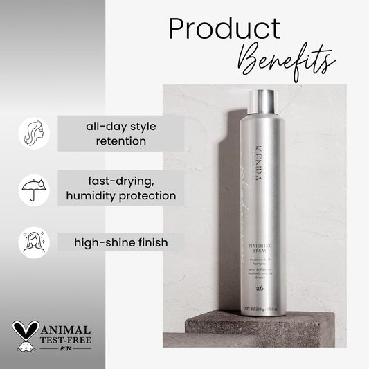Kenra Platinum Finishing Spray 26 | Maximum Hold Hairspray | Fast-Drying, Non-Flaking, Non-Drying | Humidity-Resistant |All-Day Style Retention |High-Shine Finish |All Hair Types