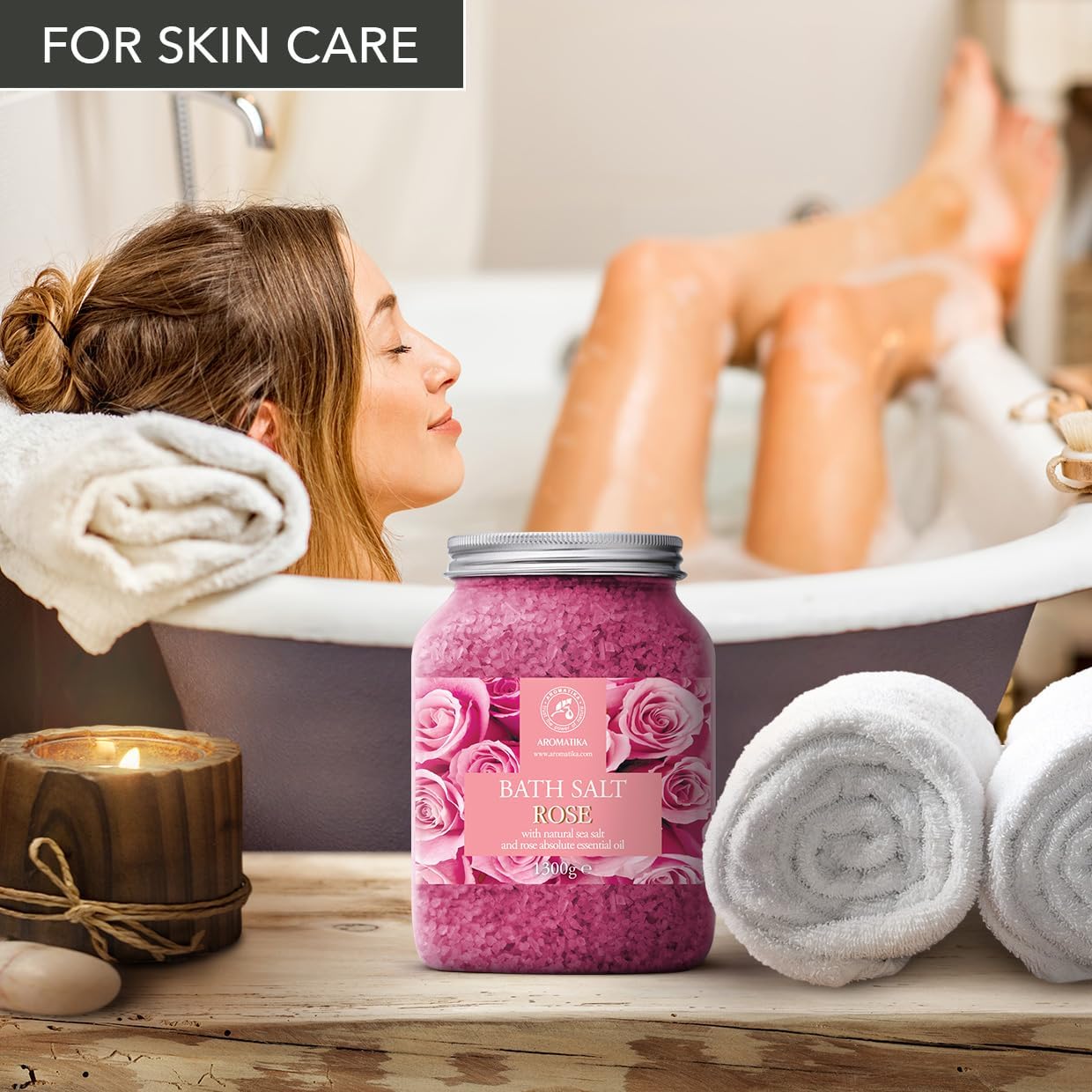 Fir Bath Salt With Natural Fir Essential Oil 21.16 Ounces - Natural Bath Sea Salt - Coniferous Salts - Best For Bath - Good Sleep - Relaxing - Body Care - Beauty - Aromatherapy : Beauty & Personal Care