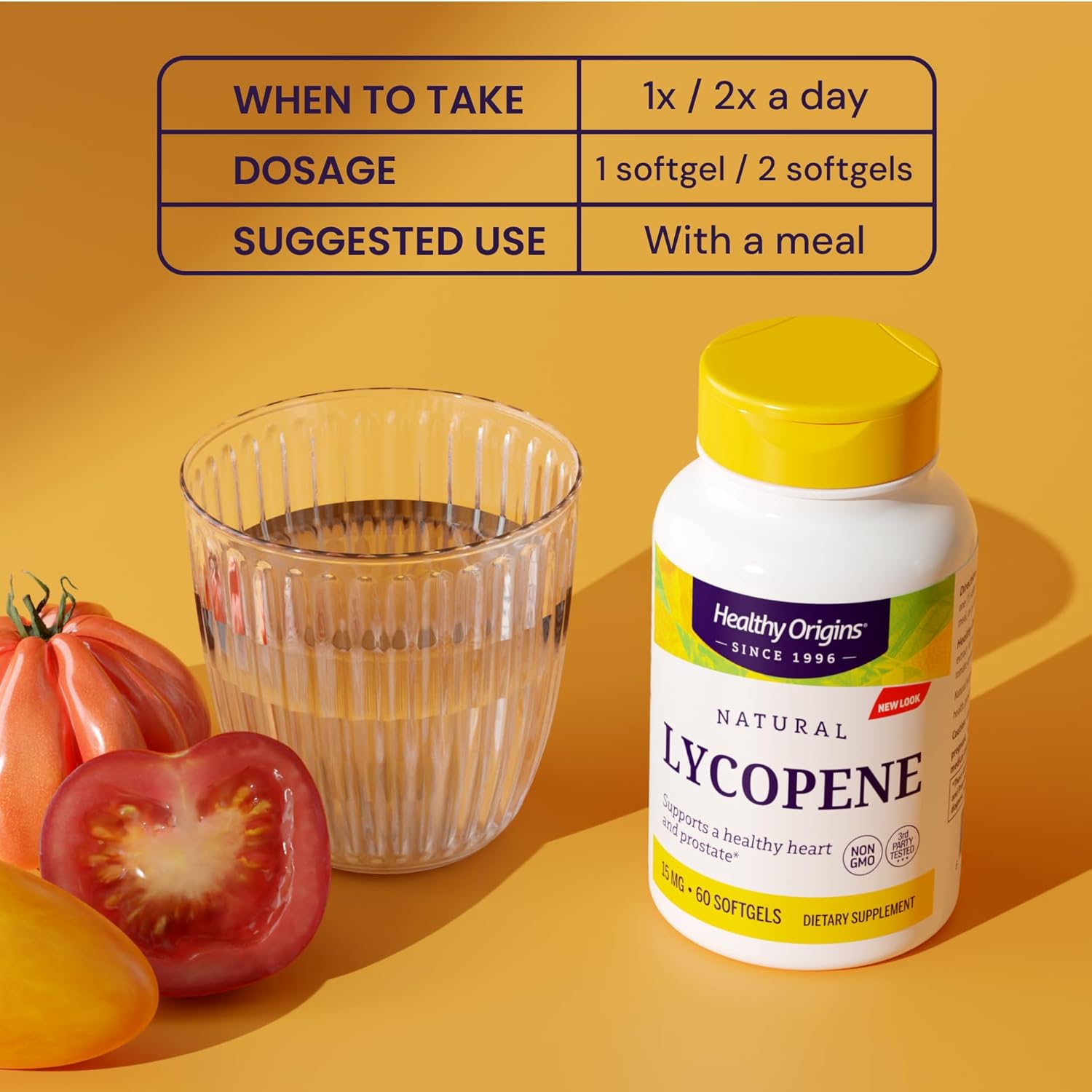 Healthy Origins Lycopene 15 Mg (Natural, Non-Gmo, Gluten Free, Skin Support, Prostate Support), 180 Softgels : Health & Household