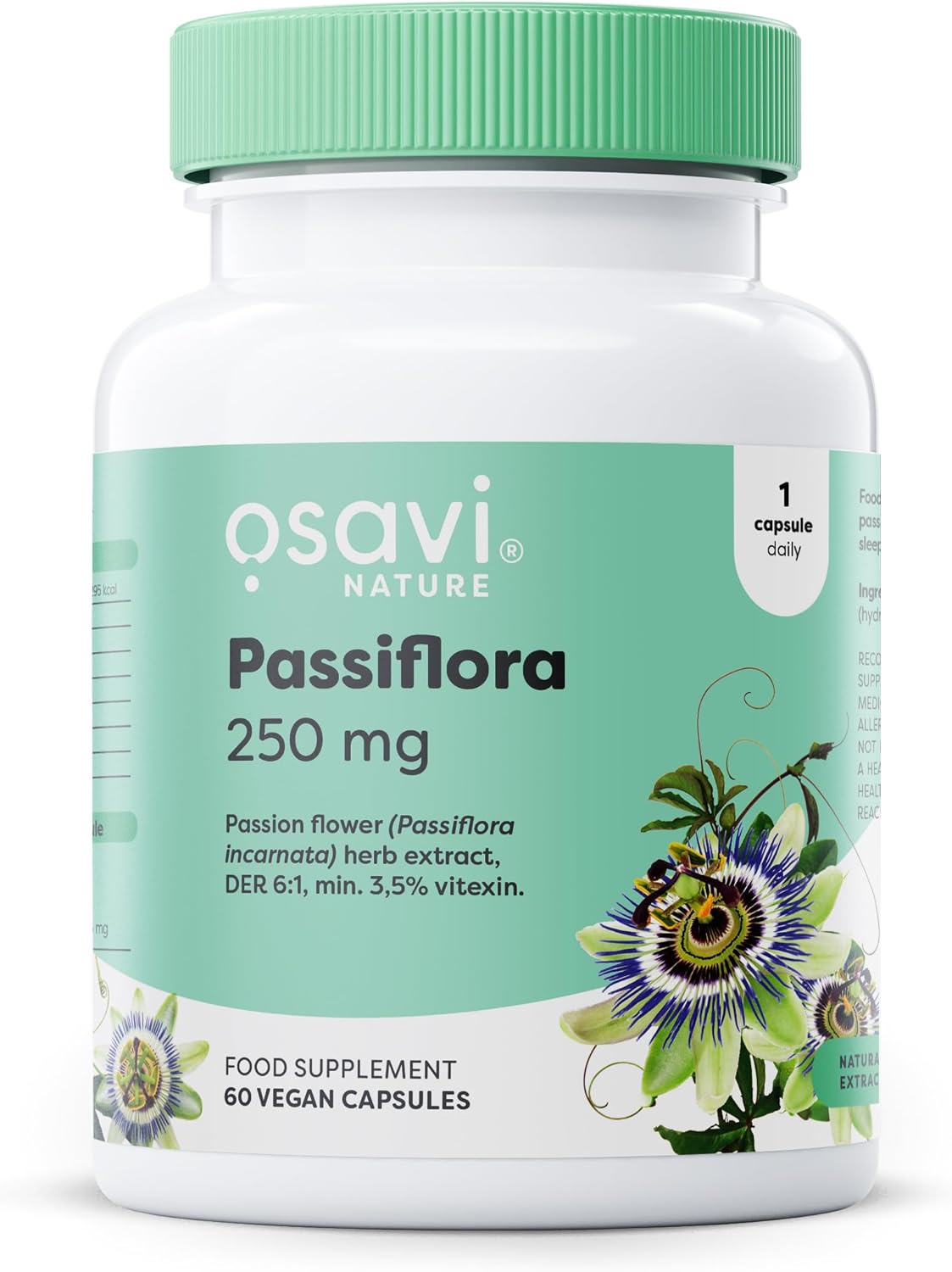 Osavi Passiflora 250 Mg – 60 Vegan Capsules | Standardized Passion Flower Extract For Relaxation & Sleep Support | Helps With Mental Tension & Anxiousness