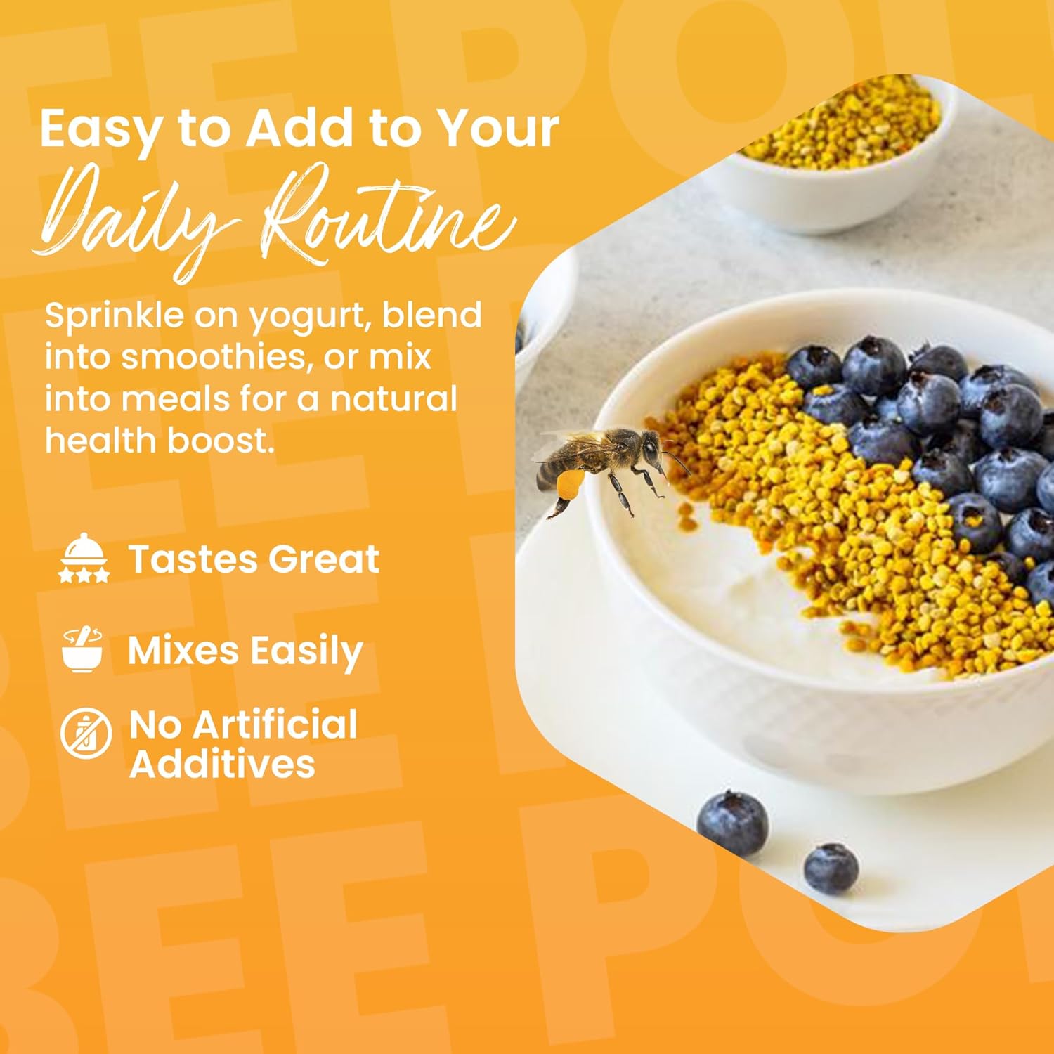 Honeybeezone Bee Pollen Supplement 100% Natural Raw Bee Pollen Granules Fermented Pollen Multivitamin, Probiotic Superfood, Vital Proteins, Amino Acids, Immune Support &Energy 5.2 Oz : Health & Household