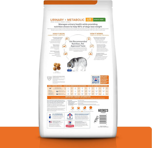 Hill'S Prescription Diet C/D Multicare + Metabolic Chicken Flavor Dry Dog Food, Veterinary Diet, 24.5 Lb. Bag