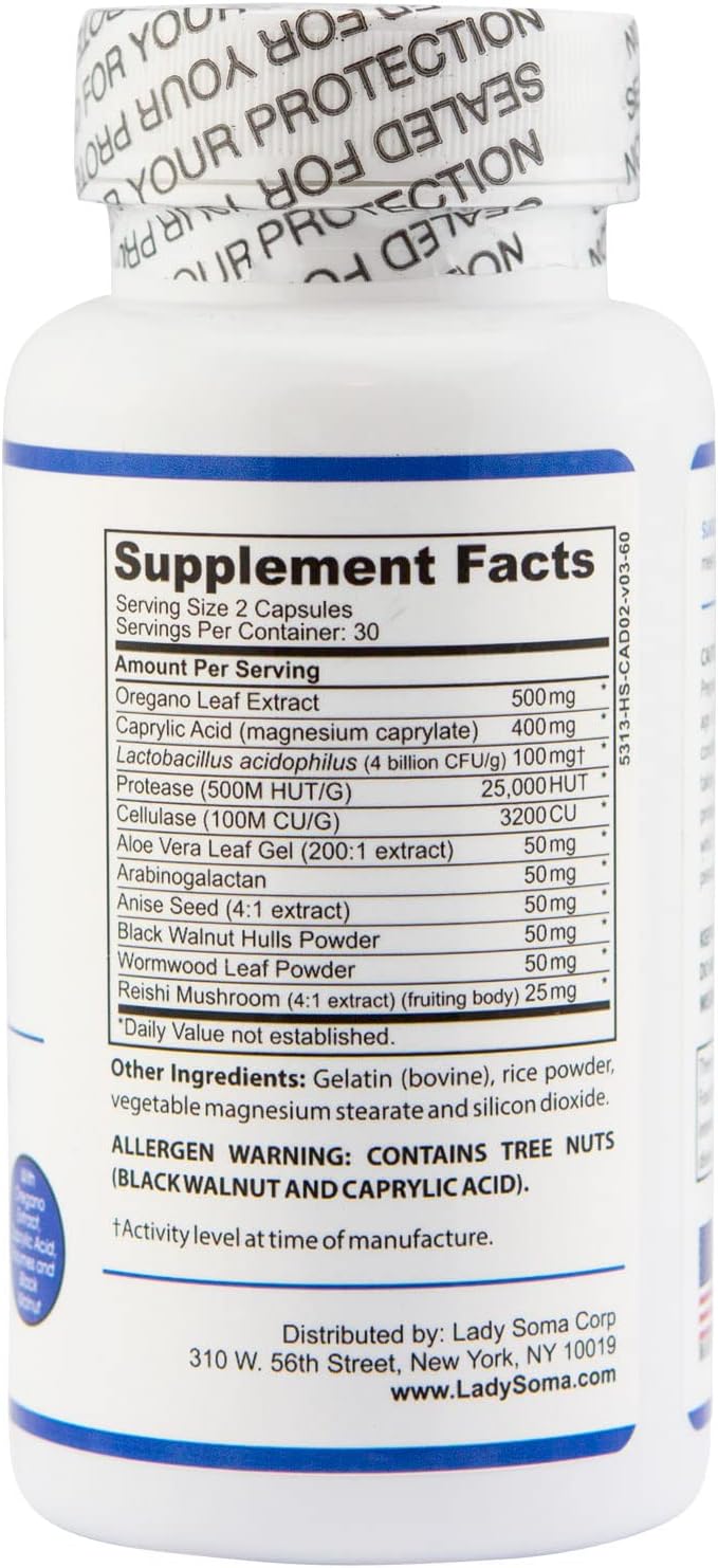 Lady Soma Candida Complex - Extra Strength Yeast & BV Overgrowth Capsules : Health & Household