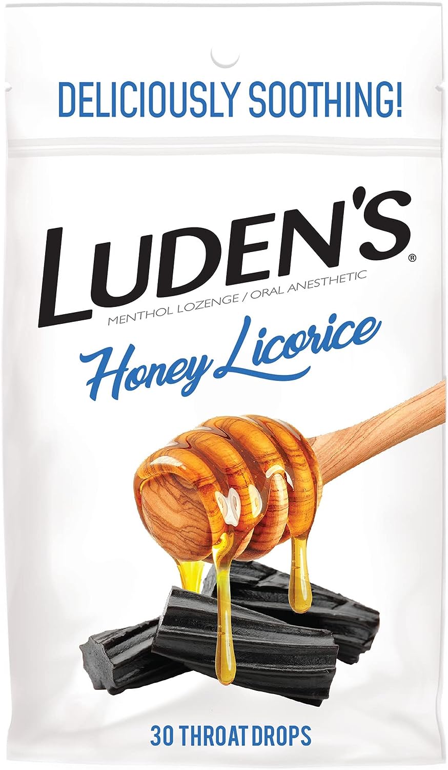 Luden's Soothing Throat Drops, Honey Licorice, 30 ct (Pack of 1)