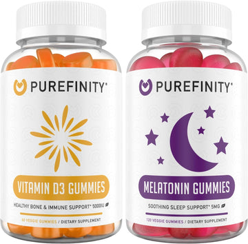 Vitamin D3 Gummies (Pack of 2) and Melatonin Gummies Bundle
