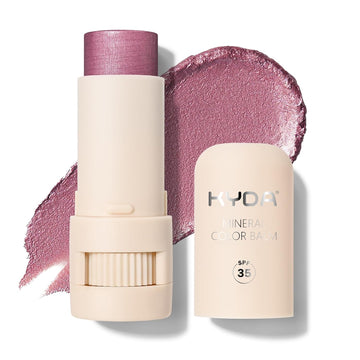 Kyda Mineral Color Balm, Spf 35, Creamy Blendable Color For Lips And Cheeks, Buildable Shimmer Finish, Lightweight Cream Formula, Multiuse Makeup Stick, Berry