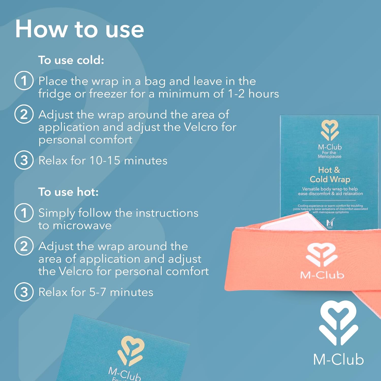 M-Club Hot & Cold Wrap for Menopause - Use as Neck Cooler Wrap or Heated Neck & Shoulder Heat Pad for Joint Pain – Reusable Cooling Comfort or Warm Relaxation – Microwave & Freezer Safe : Amazon.co.uk: Health & Personal Care