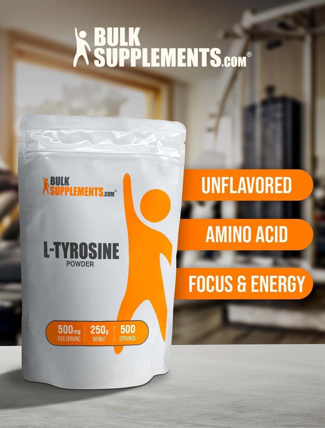 BulkSupplements.com L-Tyrosine Powder -Tyrosine Supplement, Tyrosine Powder, Tyrosine 500mg - Non-Essential Amino Acid Supplement, Gluten Free - 500mg per Serving, 250g (8.8 oz) : Health & Household