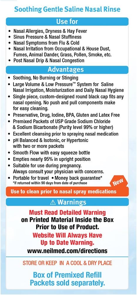 NeilMed Sinus Rinse Pediatric Starter Kit, 30 Count : Health & Household