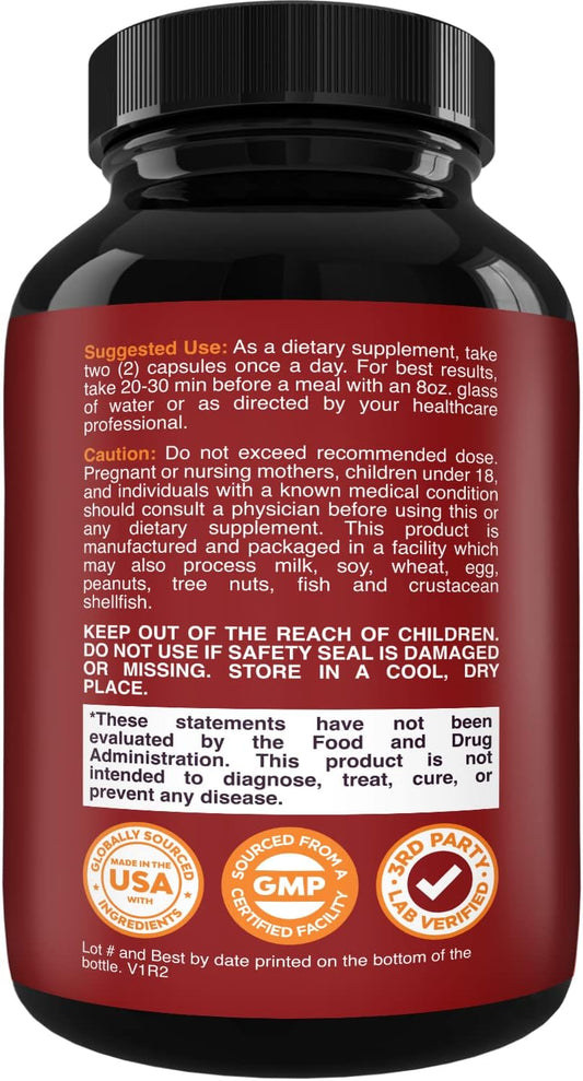 Nitric Oxide Support Pills - Natural Workout Supplement & Exercise Enhancer - Boost Energy Strength Recovery Muscle Builder - Pure L-Arginine & L-Citrulline Amino Acid Capsules - by Natures Craft