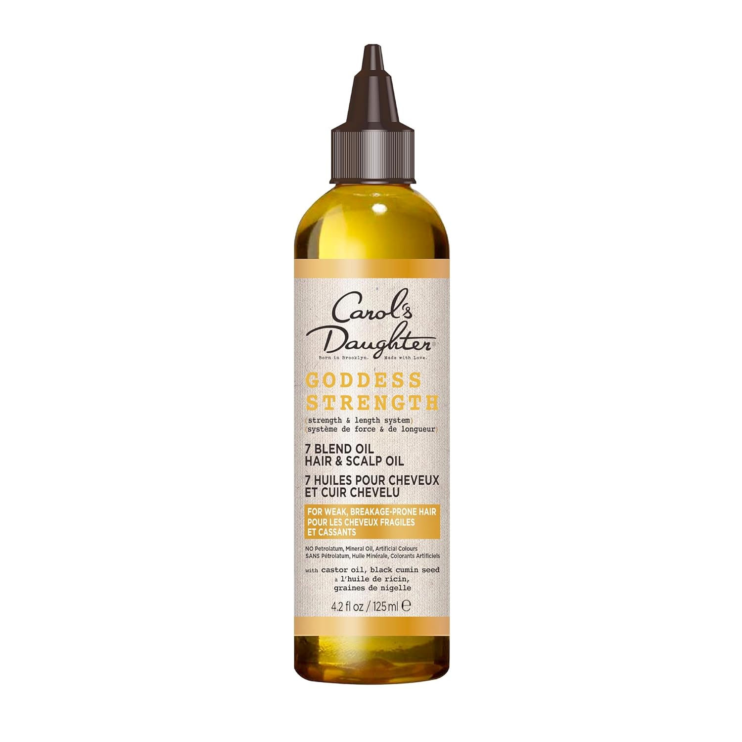 Carol'S Daughter Goddess Strength 7 Oil Blend Scalp And Hair Oil For Wavy, Coily And Curly Hair, Hair Treatment With Castor Oil For Weak Hair, 4.2 Fl Oz